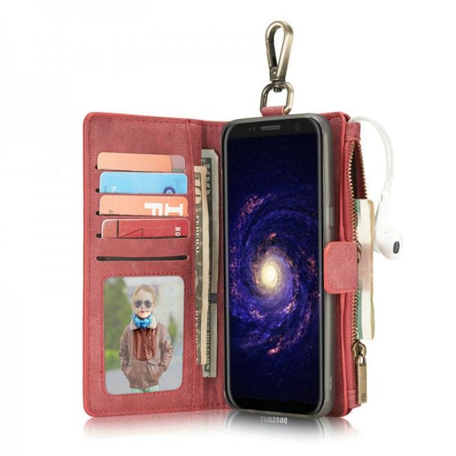 Caseme - Leder Etui mit abnehmbarer Plastik Hülle für Samsung Galaxy S8 - rot
