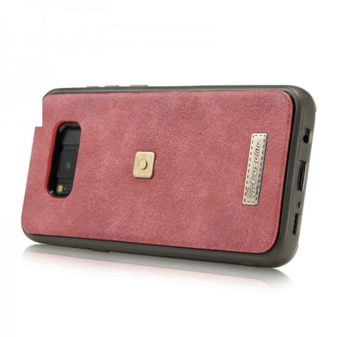 Caseme - Leder Etui mit abnehmbarer Plastik Hülle für Samsung Galaxy S8 - rot
