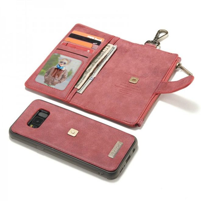 Caseme - Leder Etui mit abnehmbarer Plastik Hülle für Samsung Galaxy S8 - rot