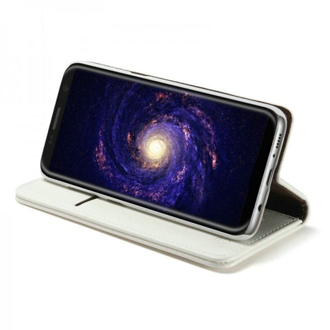 Caseme - Klassische Leder Hülle für Samsung Galaxy S8 Plus - weiss