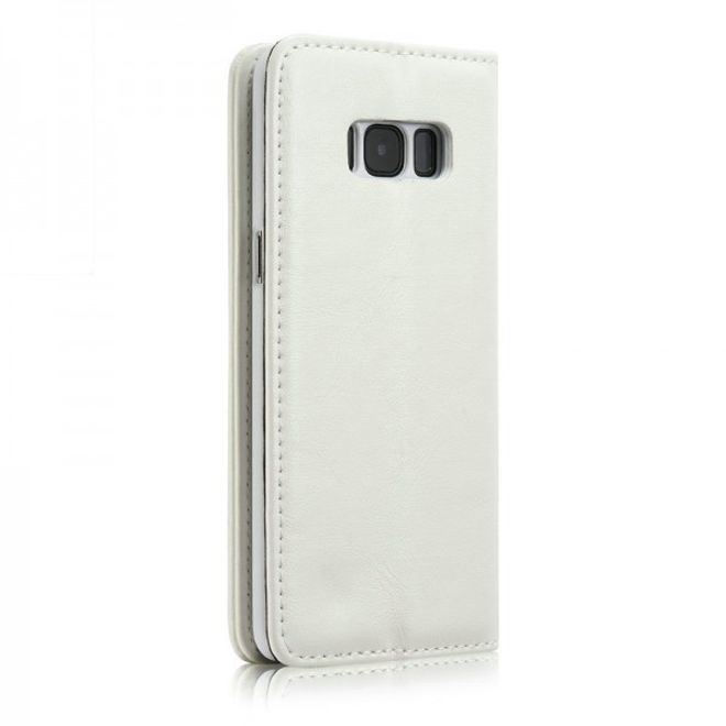 Caseme - Klassische Leder Hülle für Samsung Galaxy S8 Plus - weiss