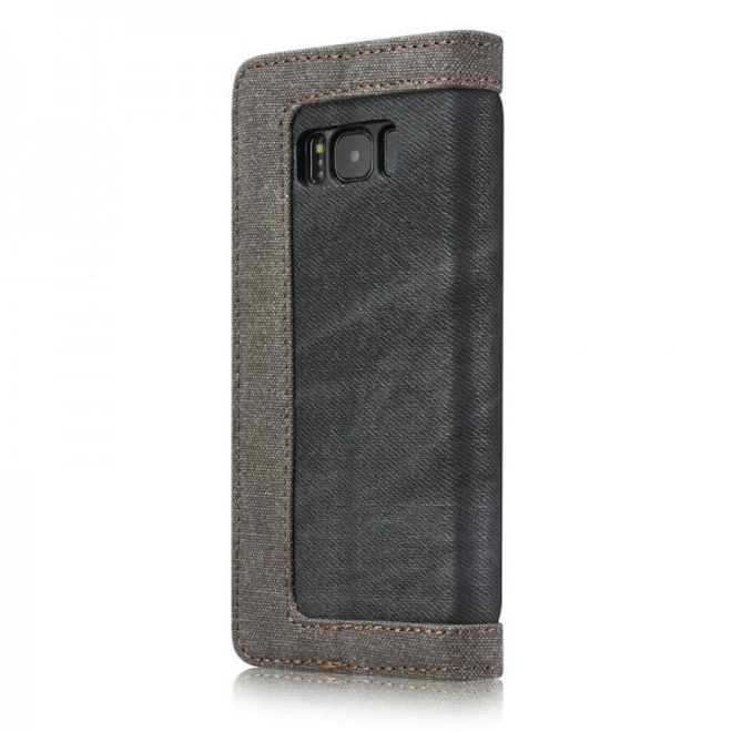 Caseme - Stylische Leder Hülle für Samsung Galaxy S8 Plus - schwarz