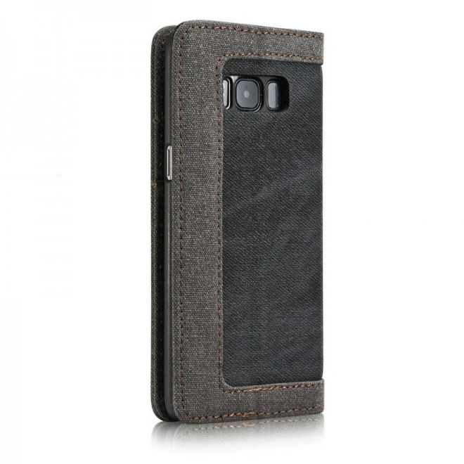 Caseme - Stylische Leder Hülle für Samsung Galaxy S8 Plus - schwarz