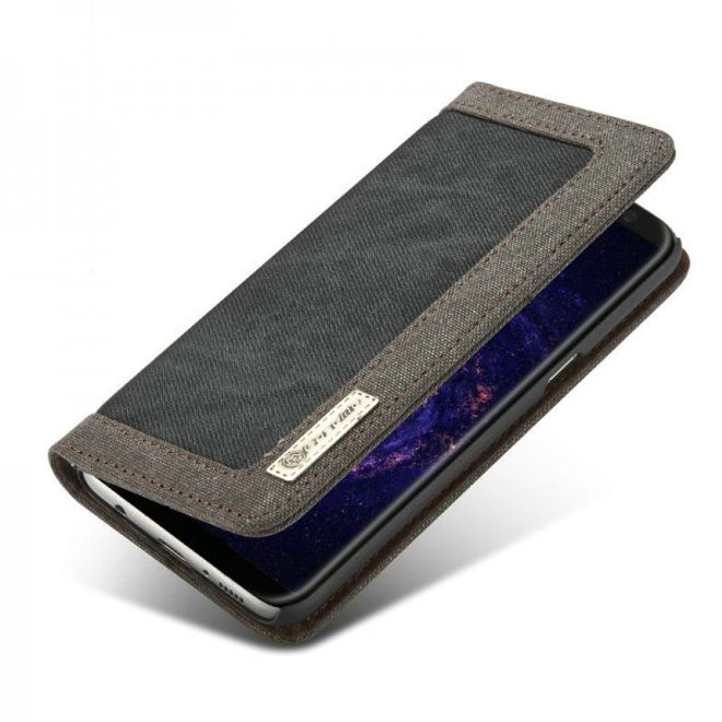 Caseme - Stylische Leder Hülle für Samsung Galaxy S8 Plus - schwarz