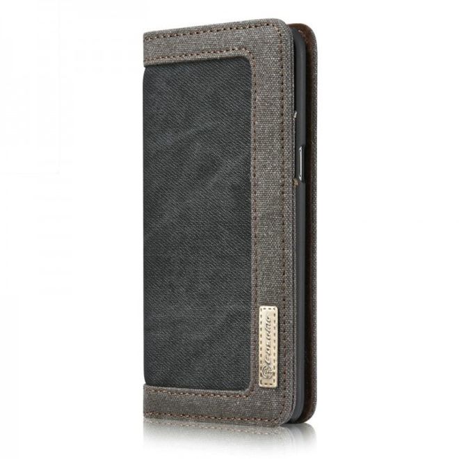 Caseme - Stylische Leder Hülle für Samsung Galaxy S8 Plus - schwarz