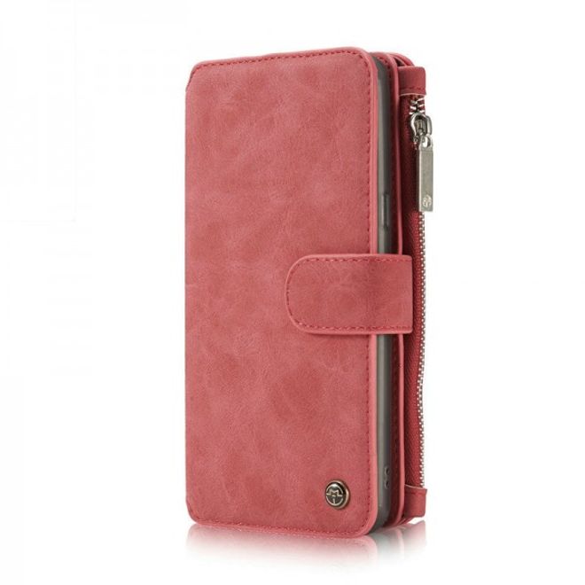 Caseme - Leder Etui mit abnehmbarer Plastik Hülle für Samsung Galaxy S8 Plus - rot