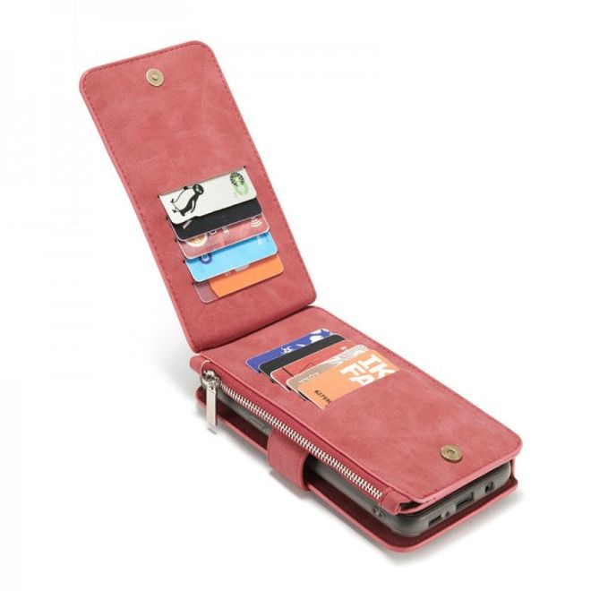 Caseme - Leder Etui mit abnehmbarer Plastik Hülle für Samsung Galaxy S8 Plus - rot
