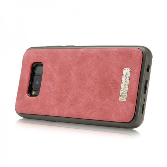 Caseme - Leder Etui mit abnehmbarer Plastik Hülle für Samsung Galaxy S8 Plus - rot