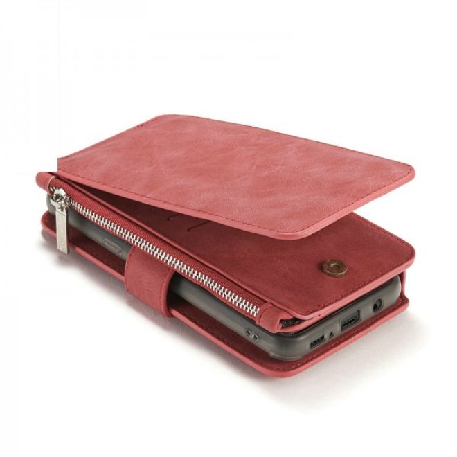 Caseme - Leder Etui mit abnehmbarer Plastik Hülle für Samsung Galaxy S8 Plus - rot