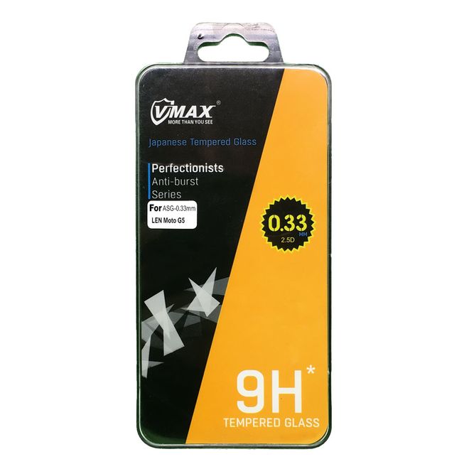 Vmax - Motorola Moto G5 Schutzglas - 0.33mm dick - Clear Asahi Glass Series