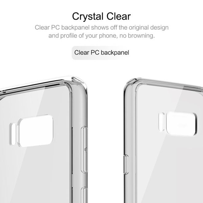 Rock - Samsung Galaxy S8 Plus Handyhülle - TPU Softcase - Pure Series - transparent/schwarz