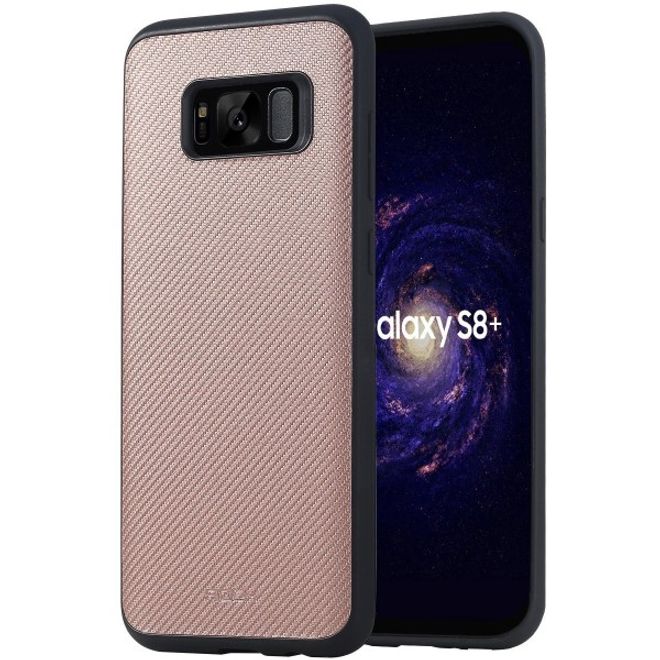 Rock - Hülle für Samsung Galaxy S8 Plus - Cover aus Plastik/Leder - im Carbonlook - Origin Series - rosegold
