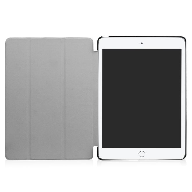 Étui pour tablette iPad 9,7 pouces (2017 et 2018) - Étui intelligent en cuir - Pliable en trois parties - Bleu clair