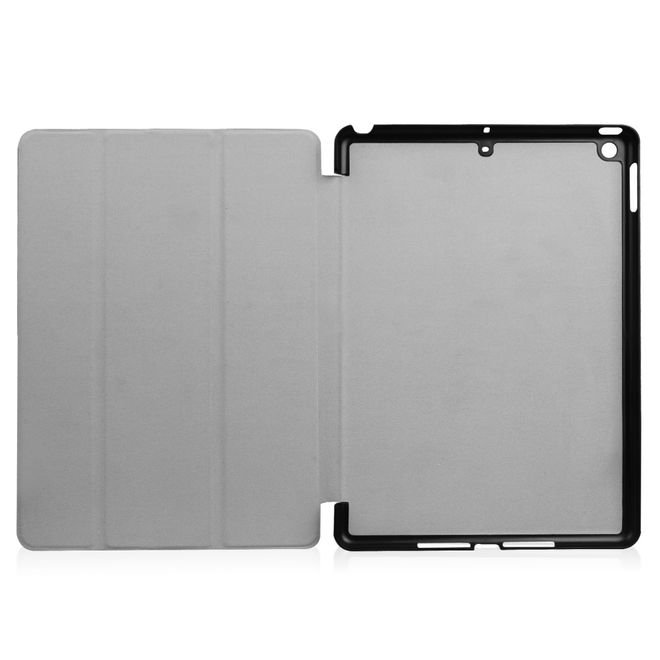 Étui pour tablette iPad 9,7 pouces (2017 et 2018) - Étui intelligent en cuir - Pliable en trois parties - Bleu clair