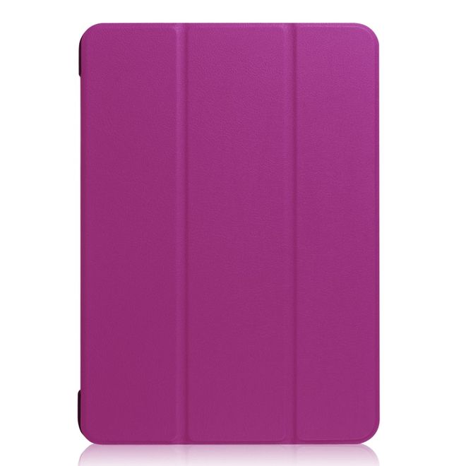 Étui pour tablette iPad 9,7 pouces (2017 et 2018) - Étui intelligent en cuir - Pliable en trois parties - Violet