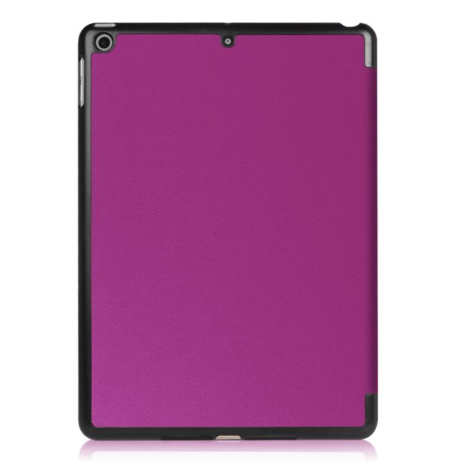 Étui pour tablette iPad 9,7 pouces (2017 et 2018) - Étui intelligent en cuir - Pliable en trois parties - Violet