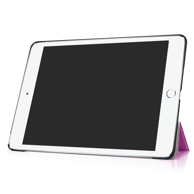 Étui pour tablette iPad 9,7 pouces (2017 et 2018) - Étui intelligent en cuir - Pliable en trois parties - Violet