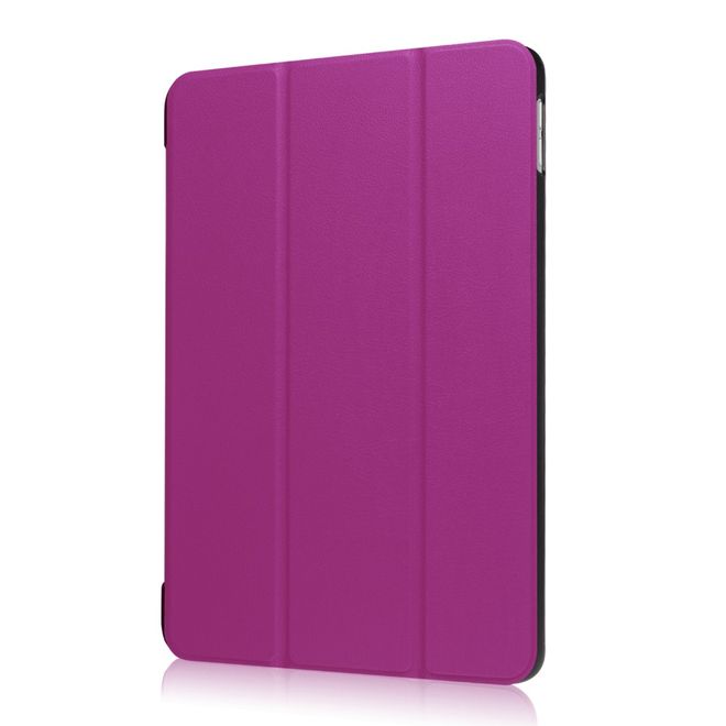 Étui pour tablette iPad 9,7 pouces (2017 et 2018) - Étui intelligent en cuir - Pliable en trois parties - Violet