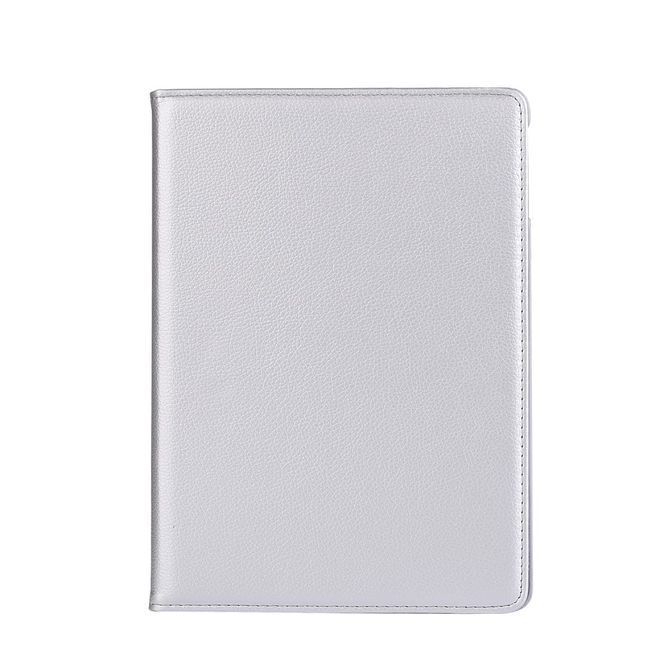 iPad 9.7 (2017 &amp; 2018) Case - Leather Tablet Case - 360° Rotatable with Lychee Texture - Silver