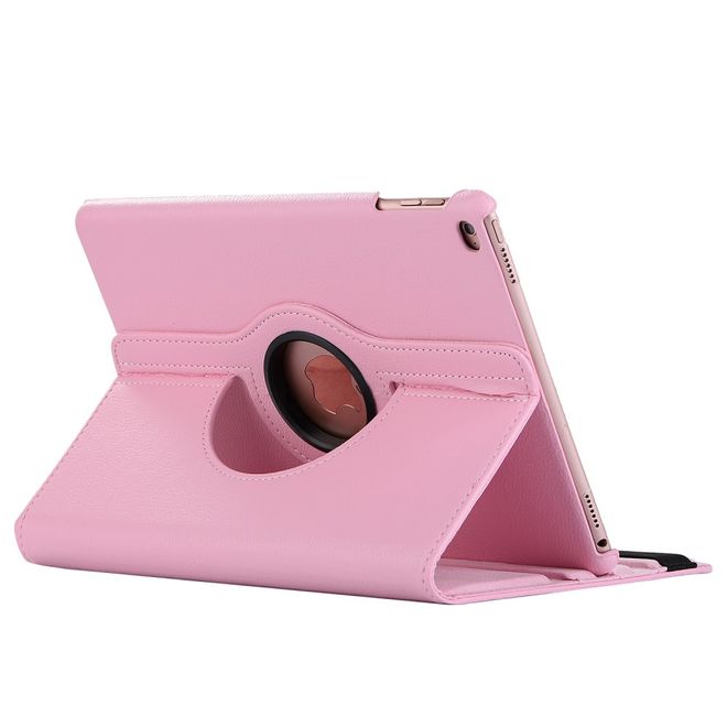 iPad 9.7 (2017 & 2018) Hülle - Tablet Case aus Leder - 360° rotierbar und mit Litchitextur - dunkelpink