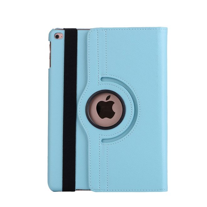 iPad 9.7 (2017 &amp; 2018) Case - Leather Tablet Case - 360° Rotatable with Lychee Texture - Light Blue