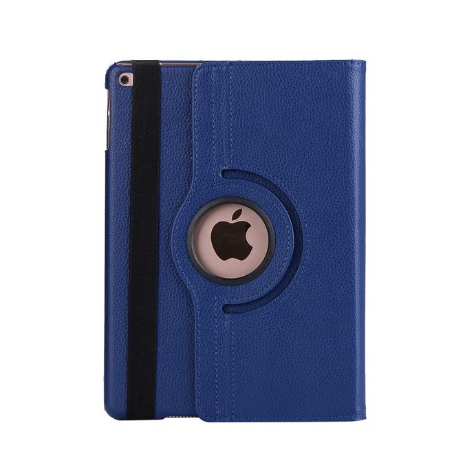 iPad 9.7 (2017 & 2018) Hülle - Tablet Case aus Leder - 360° rotierbar und mit Litchitextur - dunkelblau