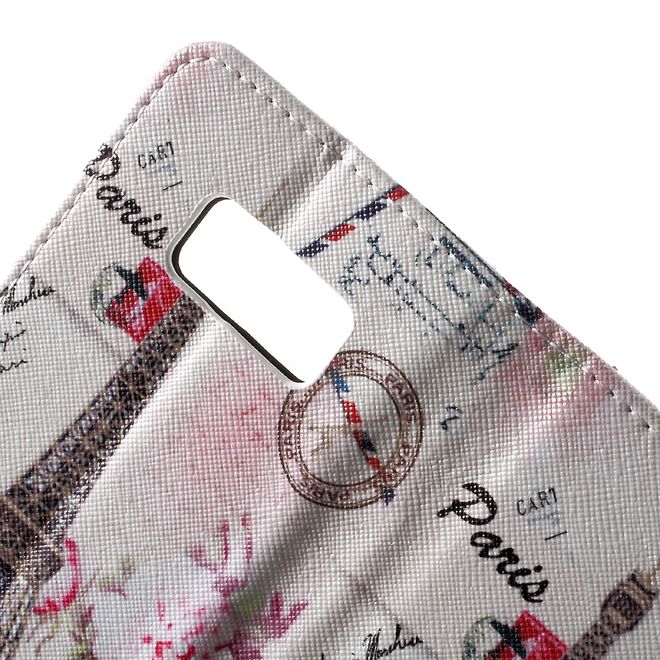 Samsung Galaxy S8 Handy Cover - Hülle aus Leder - Eiffelturm und Blumen