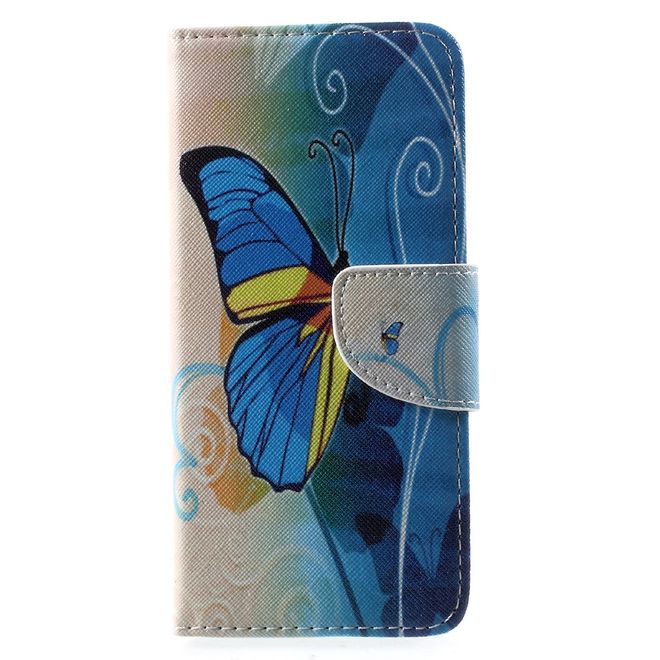 Samsung Galaxy S8 Handy Cover - Hülle aus Leder - schöner Schmetterling