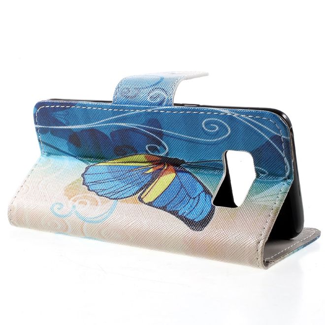 Samsung Galaxy S8 Handy Cover - Hülle aus Leder - schöner Schmetterling