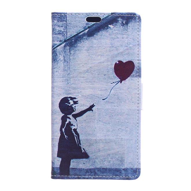 Handy Hülle für Samsung Galaxy S8 Plus - Case aus Leder - Retro Kind mit Herzballon