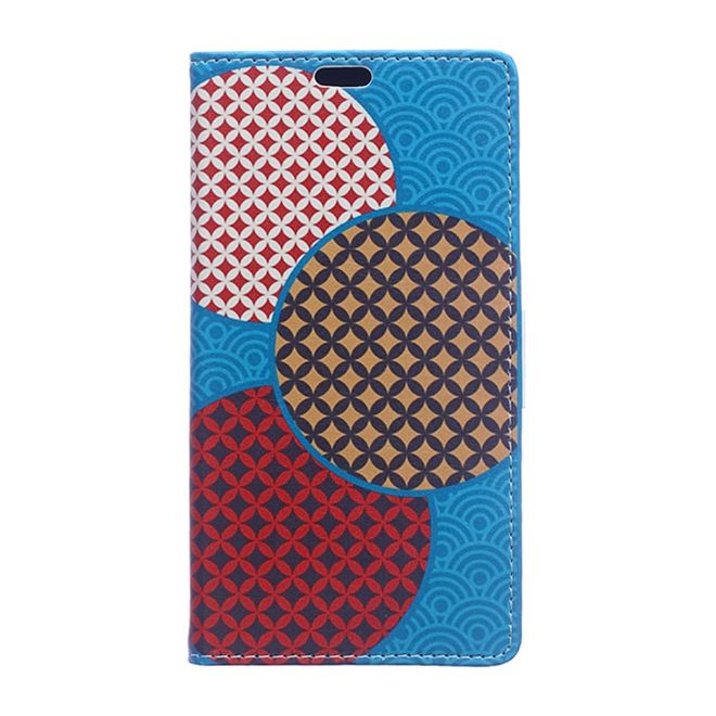 Handy Hülle für Samsung Galaxy S8 Plus - Case aus Leder - grosse Kreise mit Muster