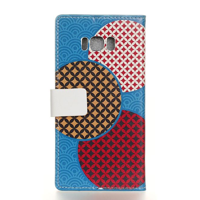 Handy Hülle für Samsung Galaxy S8 Plus - Case aus Leder - grosse Kreise mit Muster