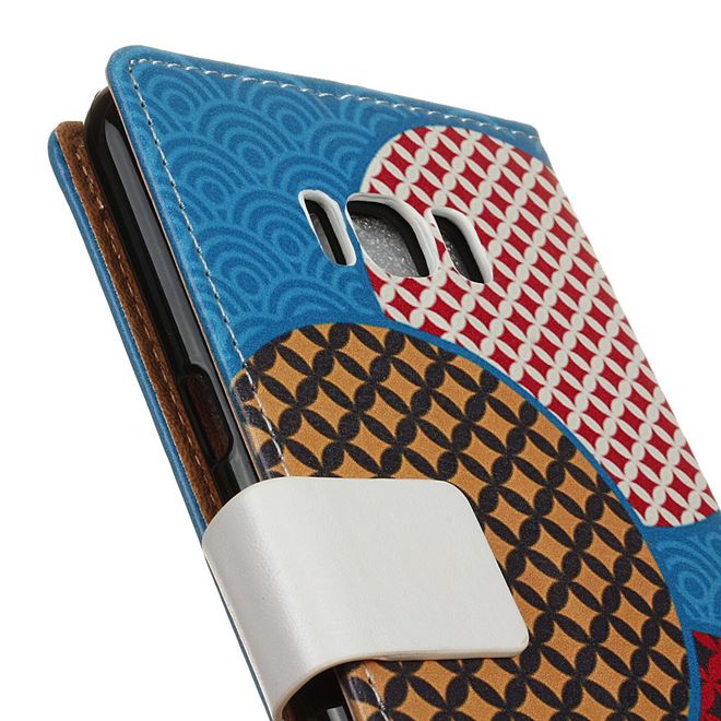 Handy Hülle für Samsung Galaxy S8 Plus - Case aus Leder - grosse Kreise mit Muster