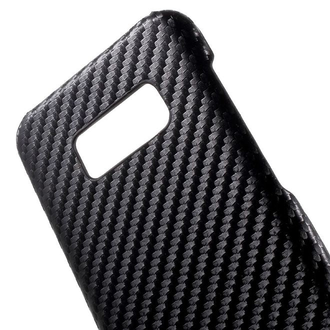 Samsung Galaxy S8 Plus Handy Case - Hülle aus Plastik - lederartige Oberfläche - Carbonlook - schwarz