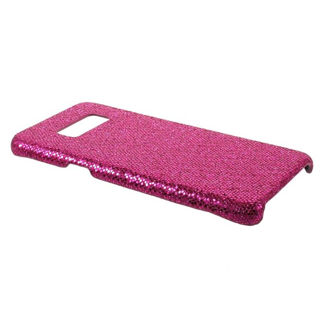Samsung Galaxy S8 Plus Handy Case - Hülle aus Plastik - lederartige Oberfläche - Glitzer- rosa