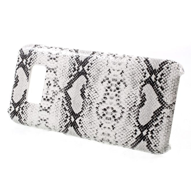 Samsung Galaxy S8 Plus Case - Hülle aus Plastik - lederartige Oberfläche - Schlangenmuster - weiss