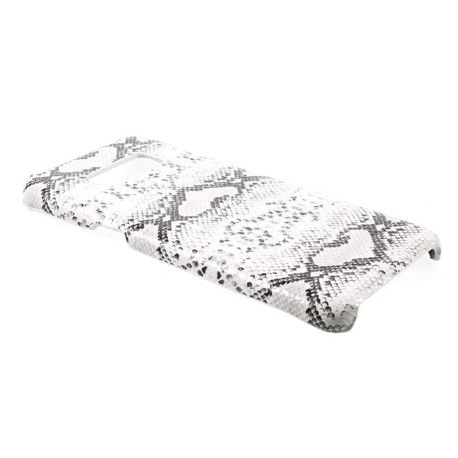 Samsung Galaxy S8 Plus Case - Hülle aus Plastik - lederartige Oberfläche - Schlangenmuster - weiss