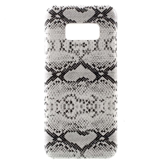 Samsung Galaxy S8 Plus Case - Hülle aus Plastik - lederartige Oberfläche - Schlangenmuster - weiss