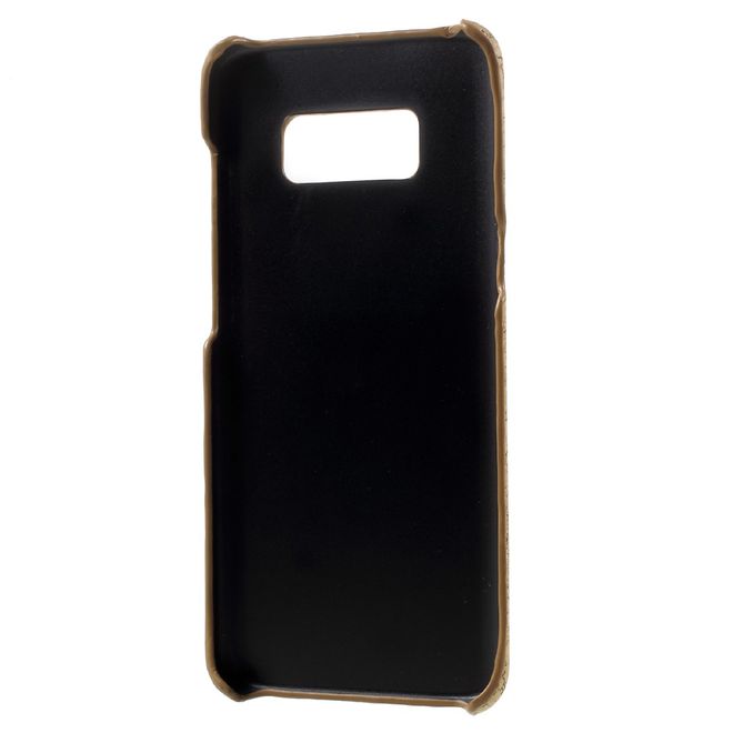 Samsung Galaxy S8 Plus Handy Case - Hülle aus Plastik - lederartige Oberfläche - Korkmuster - braun