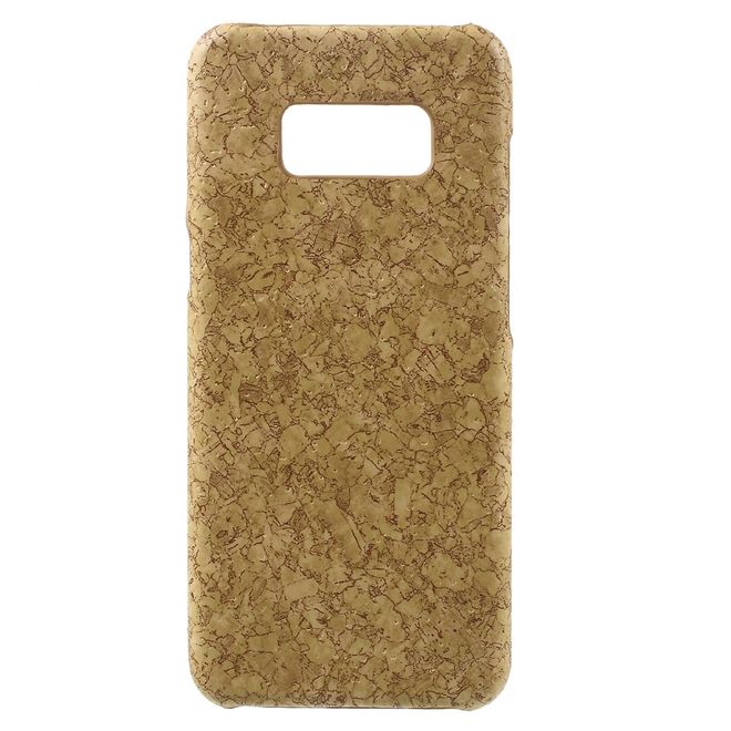 Samsung Galaxy S8 Plus Handy Case - Hülle aus Plastik - lederartige Oberfläche - Korkmuster - braun
