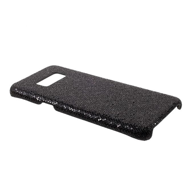 Samsung Galaxy S8 Handy Case - Hülle aus Plastik - lederartige Oberfläche - Glitzerlook - schwarz