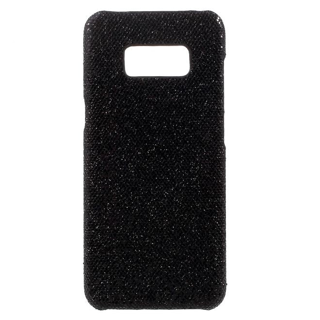 Samsung Galaxy S8 Handy Case - Hülle aus Plastik - lederartige Oberfläche - Glitzerlook - schwarz