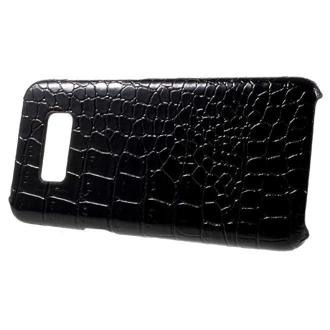 Samsung Galaxy S8 Handy Case - Hülle aus Plastik - lederartige Oberfläche - Krokodilmuster - schwarz