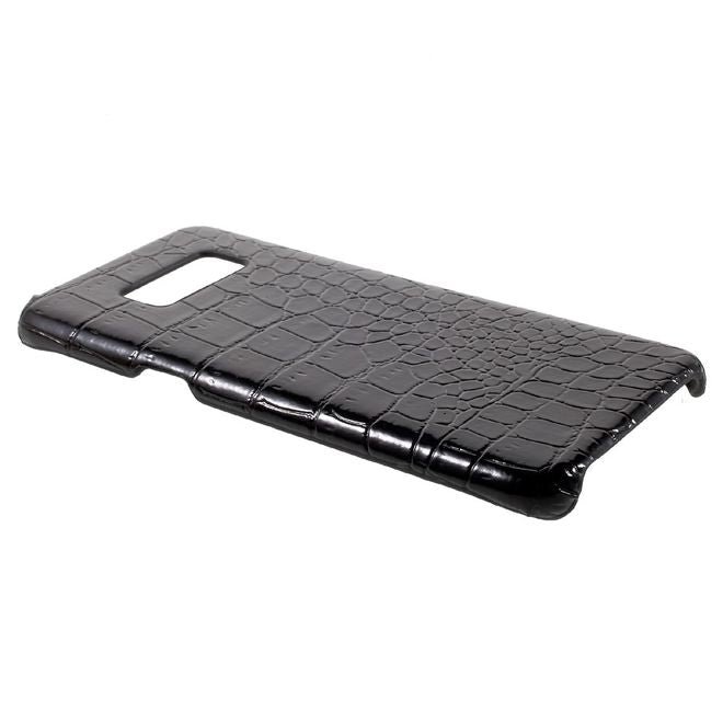 Samsung Galaxy S8 Handy Case - Hülle aus Plastik - lederartige Oberfläche - Krokodilmuster - schwarz