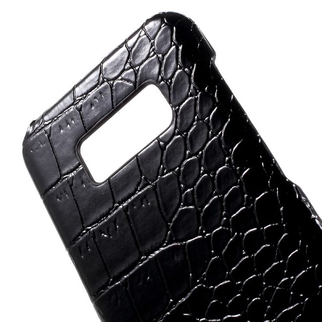 Samsung Galaxy S8 Handy Case - Hülle aus Plastik - lederartige Oberfläche - Krokodilmuster - schwarz