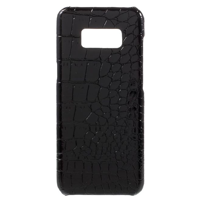 Samsung Galaxy S8 Handy Case - Hülle aus Plastik - lederartige Oberfläche - Krokodilmuster - schwarz