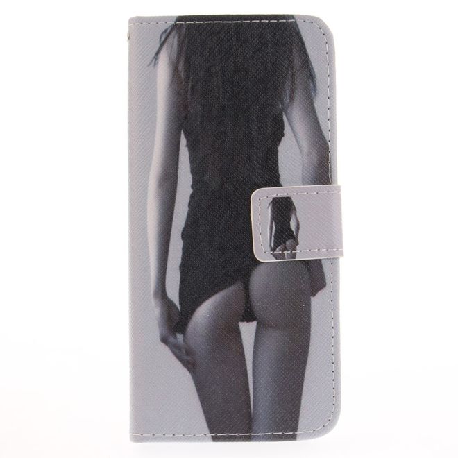 Handy Cover für Samsung Galaxy S8 - Hülle aus Leder - süsses Girl von hinten