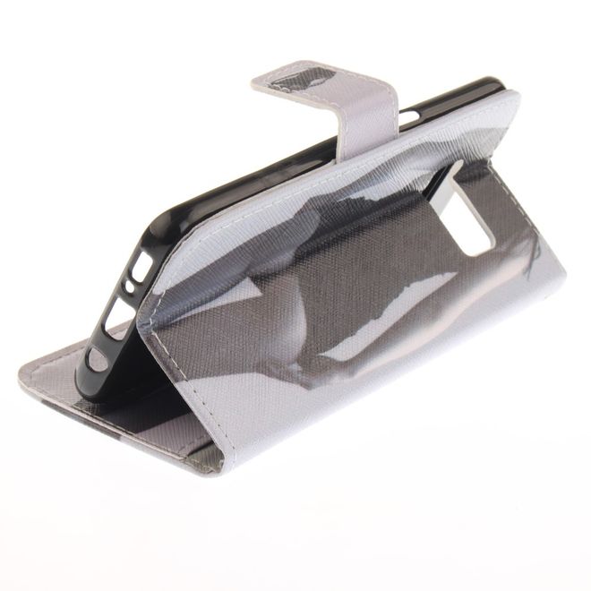 Handy Cover für Samsung Galaxy S8 - Hülle aus Leder - süsses Girl von hinten