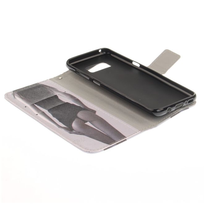 Handy Cover für Samsung Galaxy S8 - Hülle aus Leder - süsses Girl von hinten