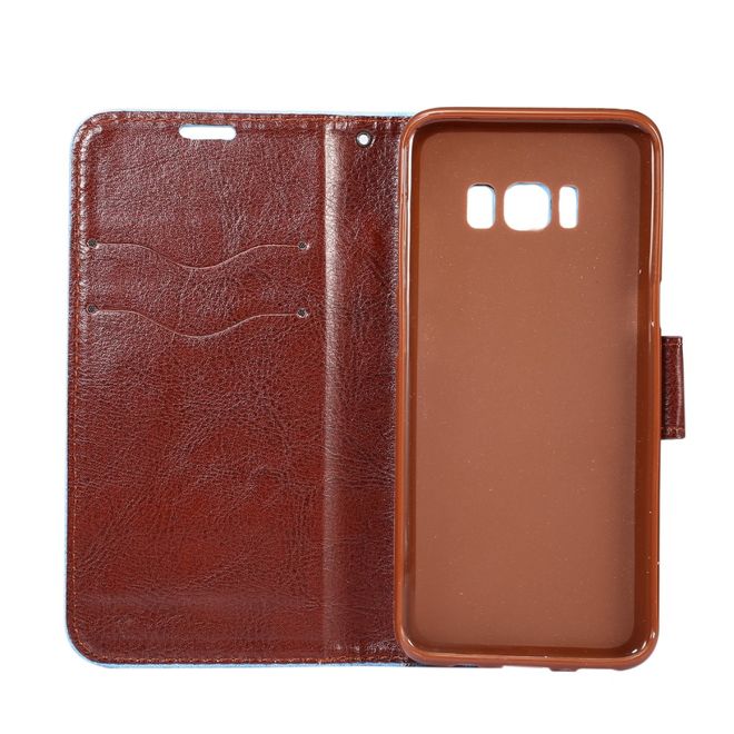 Handyhülle für Samsung Galaxy S8 Plus - Bookcover - Blumenmuster - schwarz